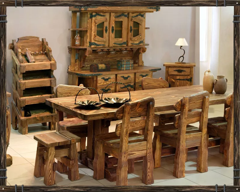 Мебель под старину,  кровати,  столы,  стулья,  лавки,  беседки, кресла, бани 4
