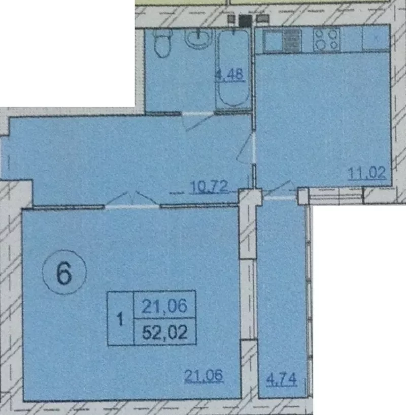 Однокімнатна квартира,  52 м²! Район Озерна. Без комісій! 5