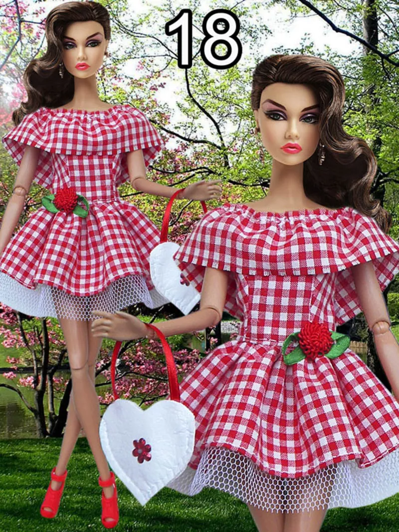 Повседневная Одежда для кукол Барби 9