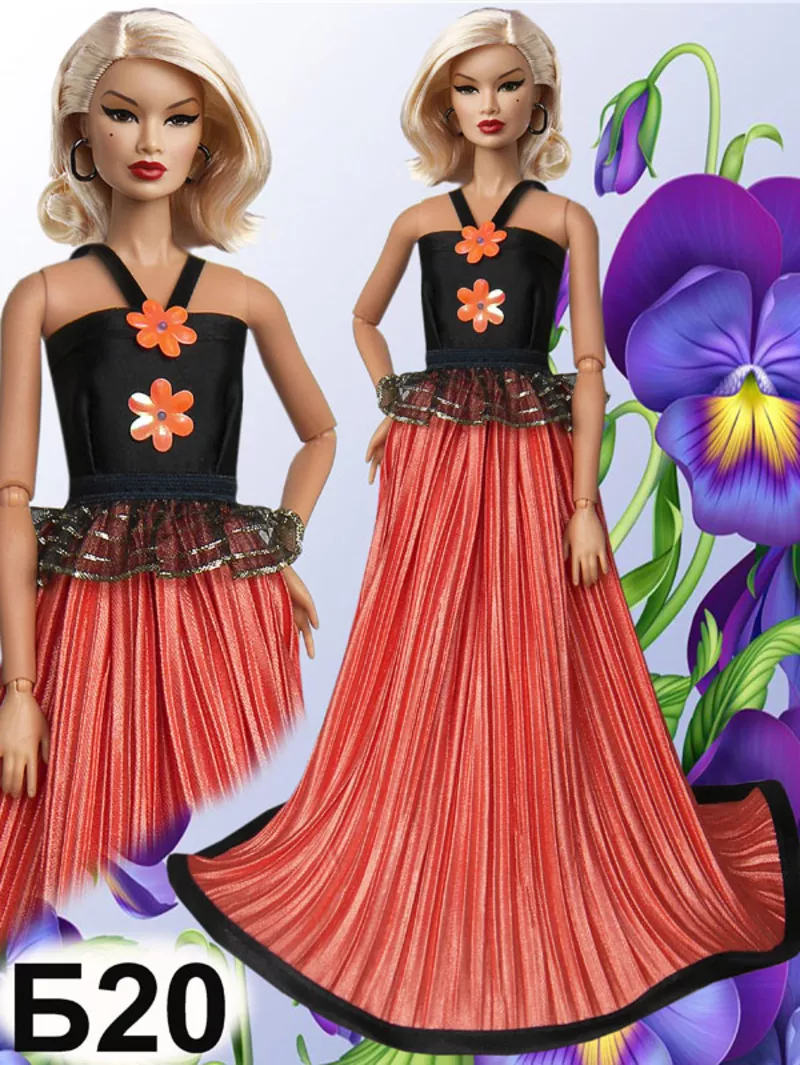 Вечерние и бальные платья для кукол Барби 10